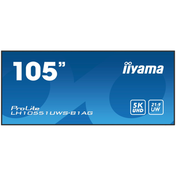 105"UW, 5120x2160 UW5K, IPS panel, 1x HDMI (UHD), DisplayPort and USB-C (UW5K), Output 1x DP (SST), OPS-slot (UW5K), 500cd/m2, 1200:1 Static Contrast, Landscape or Portrait mode, Speakers 2x 10W, Cont
