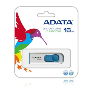 ADATA C008, 16GB, USB2.0, bijelo-plavi, AC008-16G-RWE