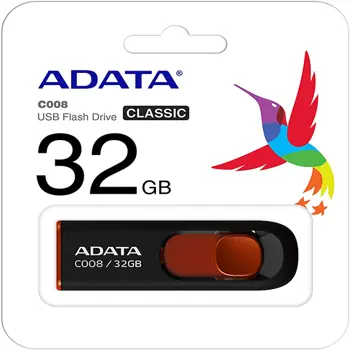 ADATA C008, 32GB, USB2.0, crno-crveni, AC008-32G-RKD