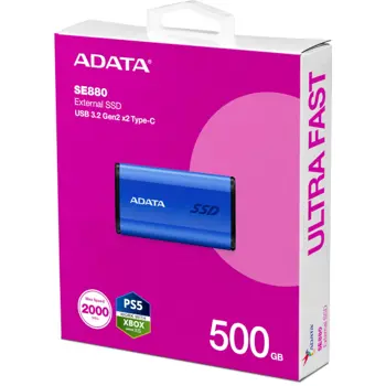 ADATA Ex SSD SU880, R2000/W2000, 500GB, U3.2, plav, AELI-SE880-500GCBU