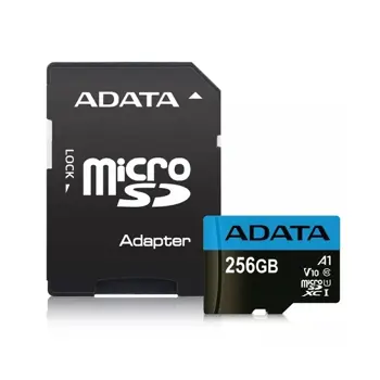 ADATA microSDXC, Class10, 100/25MBs, 256GB, AUSDX256GUICL10A1-RA1