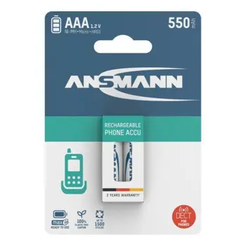 Ansmann Dect NiMH Rechargeable battery AAA HR03 550 mAh maxE 2 pcs, ANS-5035523