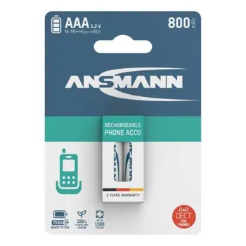Ansmann Dect NiMH Rechargeable battery AAA HR03 800 mAh maxE 2 pcs., ANS-5035332