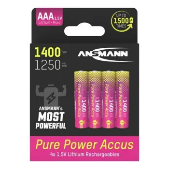 Ansmann Pure Power Li-Ion battery AAA HR03 type 1400 (min. 1250 mAh), ANS-1311-0034