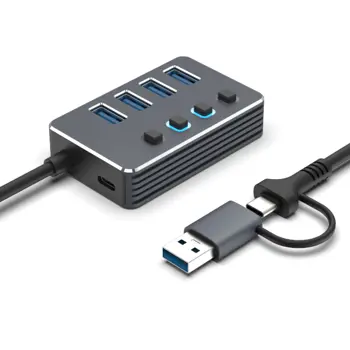 Asonic 2u1 USB 3.0 4Port Hub, N-UHST42