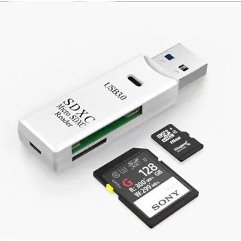 Asonic USB 3.0 Micro SD &amp; SD čitač kartica, bijelo, N-UCR301