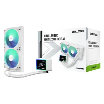 ASRock Challenger White 240 Digital AIO Liquid Cooler, ASR-90-ACLA24-WAAGA6