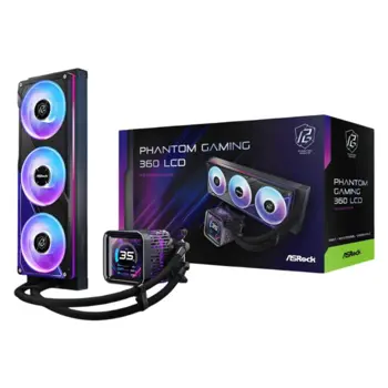 ASRock Phantom Gaming 360 LCD AIO Liquid Cooler, ASR-90-APGA36-BAAGA5