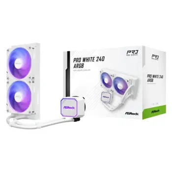 ASRock Pro White 240 ARGB AIO Liquid Cooler, ASR-90-APRA24-WAAGA6