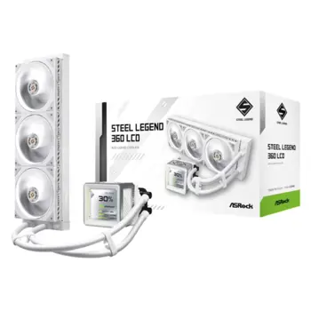 ASRock Steel Legend 360 LCD AIO Liquid Cooler, ASR-90-ASLA36-WAAGA5
