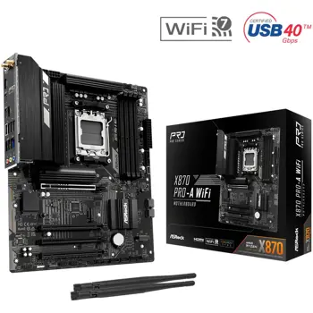 ASRock X870 PRO-A WIFI, S.AM5, 4x DDR5/8000(OC), PCIe 5.0, 2.5 G-LAN, HDMI, USB 4, WiFi, ATX, 74956
