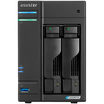 ASUSTOR NAS Lockerstor2 Gen2+ 2x 3.5" 4x M.2 cache 2x 10Gbe Celeron QuadCore N5105 2.9GHz 4GB single PSU desktop, AS6702TV2