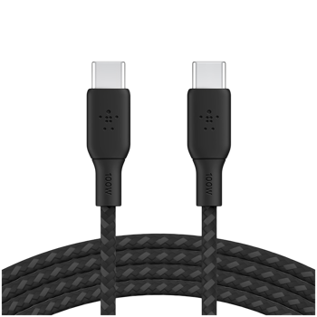 BELKIN 100w USB-C to USB-C Braided Cable 3M Black, CAB014BT3MBK