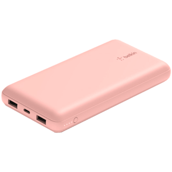 BELKIN 20K Power Bank, USB-A & C 15w, Rose Gold, BPB012BTRG