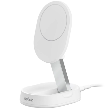 BELKIN Folding Wireless Charging Stand with Qi2 Magnetic 15w, White, WIA008VFWH
