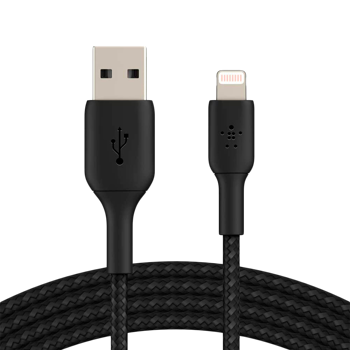 BELKIN Lightning to USB-A Cable Braided, 1M, Black, CAA002BT1MBK