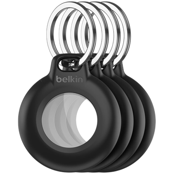 BELKIN Secure Holder - Airtag - Waterproof Keyring - 4 Pack, Black, MSC015BTBK