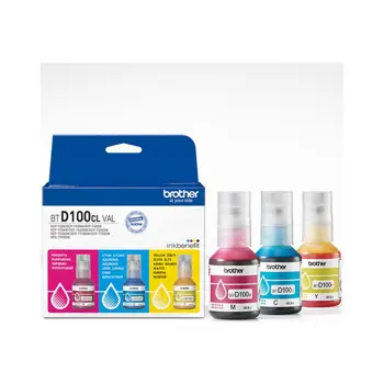 BROTHER BTD100 INK BOTTLE VALUE PK 1XC/M, BTD100CLVAL