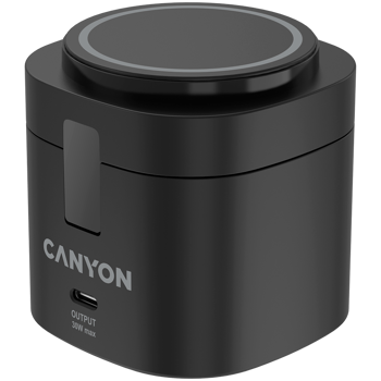 Canyon 4 in 1 Wireless Charging Stand, 30W max, Size: 70x70x70.3mm, weight: 414g, with 65W charger and 1M cable, black, CNS-WCS405B