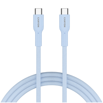 CANYON cable OnWire 60CL C-C 60W COLOR Braided 1m Light Blue, CND-CCAP60AB10LBL