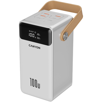CANYON power bank OnPower 610 metal 60000 mAh PD100W White, CNS-CPB610W