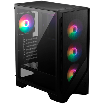 Chassis MAG FORGE 120A AIRFLOW, ATX, Mid Tower, 6x Pre-installed RGB Fan, 411.6 x 210 x 498 mm, Black, MAG FORGE 120A AIRFLOW