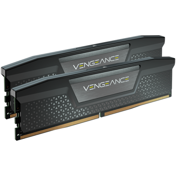 CORSAIR DDR5, 5200MT/s 64GB 2x32GB DIMM, 40-40-40-77, Std PMIC, XMP 3.0, VENGEANCE DDR5 Black Heatspreader, Black PCB, 1.25V, CMK64GX5M2B5200C40