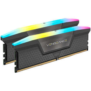 CORSAIR DDR5, 6000MT/s 16GB 2x8GB DIMM, Unbuffered, 36-44-44-96, Intel XMP & AMD EXPO, VENGEANCE RGB DDR5 Grey Heatspreader, RGB LED, 1.35V, CMH16GX5M2E6000Z36