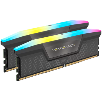 CORSAIR DDR5, 6000MT/s 64GB 2x32GB DIMM, 40-40-40-77, Std PMIC, AMD EXPO, VENGEANCE RGB DDR5 Cool Grey Heatspreader, RGB LED, 1.35V, CMH64GX5M2B6000Z40