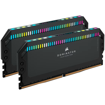 CORSAIR DDR5, 7200MT/s 32GB 2x16GB DIMM, 34-44-44-96, OC PMIC, XMP 3.0, DOMINATOR PLATINUM RGB DDR5 Black Heatspreader, RGB LED, 1.45V, for Intel 700, CMT32GX5M2X7200C34