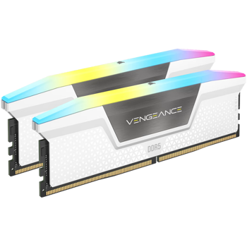 CORSAIR VENGEANCE RGB DDR5 32GB (2 x 16GB) DDR5 6400 CL36-48-48-104 1.35V XMP & EXPO - White, CMH32GX5M2B6400Z36W