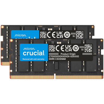Crucial 64GB Kit (2x32GB) DDR5-6400 CSODIMM CL52, CT2K32G64C52CS5