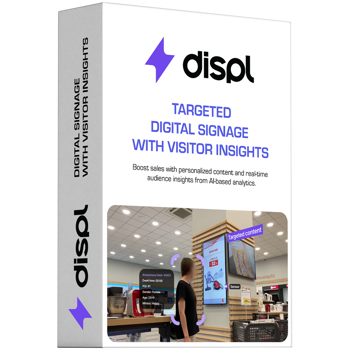 Displ, Targeted Digital Signage with Visitors Insights, 1 year license, DF_PUCL_LTD_M12_4