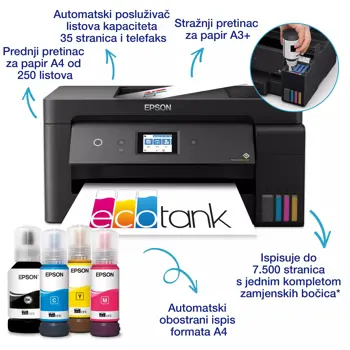 Epson EcoTank L14150 Print/Scan/Copy/Fax, A3, 38 str./min, 4.800x1.200 DPI, USB/Ethernet/WiFi/Wi-Fi Direct, touchscreen, 64852