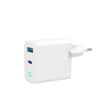 Gembird 2-port 65W GaN USB fast charger, LED, white, GEM-TA-UC-PDQC65L-W1