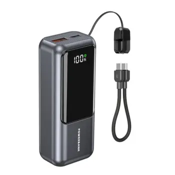 Gembird 20 W Compact fast charging power bank with LCD display, 10000 mAh, spacegrey, GEM-PB10-PD20-LCD-02