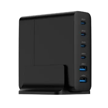 Gembird 6-port 75W GaN USB fast charger, black, GEM-TA-UC2A4CPD7501B