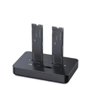 Gembird Desktop dual drive USB Type-C M.2 NVME (and SATA) SSD docking station, black, GEM-DD2-U3M2