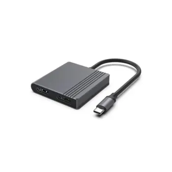 Gembird USB-C to HDMI DP adapter, 4K 60Hz, black, GEM-A-CM-HDMIFDPF-01