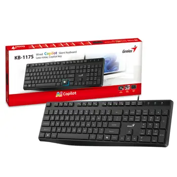 Genius KB-117S, žična tipkovnica, silent, USB, 31300017408