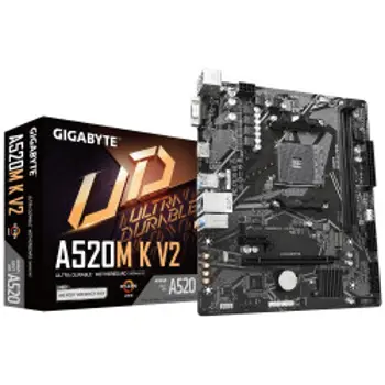 GigaByte MB A520M K, S.AM4, DDR4/5100(OC), PCIe 3.0, SATA3, M.2, RAID, G-LAN, D-Sub/HDMI, mATX, 63031