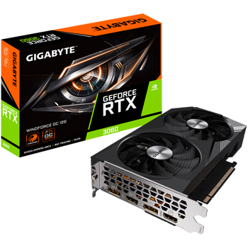 GIGABYTE Video Card NVIDIA GeForce RTX 3060 WINDFORCE OC 12G GDDR6 12GB/192bit, PCI-E 4.0 x16, 2xHDMI, 2xDP, WINDFORCE 2X, Retail, GV-N3060WF2OC-12GD