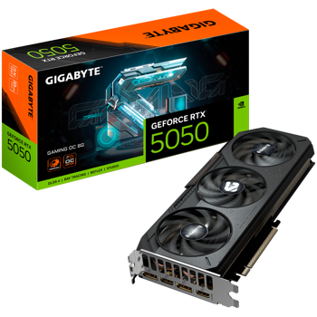 GIGABYTE Video Card NVidia GeForce RTX 5050 GAMING OC 8G, 8 GB GDDR6, PCI-E 5.0, 2xDP, 2xHDMI, GV-N5050GAMING OC-8GD