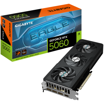 GIGABYTE Video Card NVIDIA GeForce RTX 5060 EAGLE MAX OC 8G, 8GB GDDR7, 128bit, GV-N5060EAGLEMAX OC-8GD