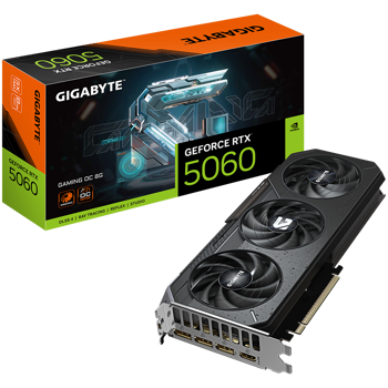 GIGABYTE Video Card NVIDIA GeForce RTX 5060 GAMING OC 8G (8GB GDDR7/128bit, PCI-E 5.0, 1x 8Pin Power connector, Recommended PSU 450W, 3xDP, 1x HDMI, Retail), GV-N5060GAMING OC-8GD