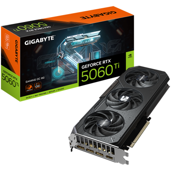 GIGABYTE Video Card NVIDIA GeForce RTX 5060 Ti GAMING OC 8G (8GB GDDR7/128bit, PCI-E 5.0, 1x 8Pin Power connector, Recommended PSU 650W, 3xDP, 1x HDMI, Retail), GV-N506TGAMING OC-8GD