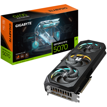 GIGABYTE Video Card NVIDIA GeForce RTX 5070 GAMING OC 12G (12GB GDDR7/192bit, PCI-E 5.0, Recommended PSU 750W, 16Pin Power connector, 3x DP, 1x HDMI), GV-N5070GAMING OC-12GD
