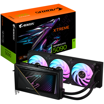 GIGABYTE Video Card NVIDIA GeForce RTX 5090 AORUS XTREME WATERFORCE 32G (32GB GDDR7/512bit, PCI-E 5.0, Recommended PSU 1000W, 16Pin Power connector, 3x DP, 1x HDMI), Black/Grey, GV-N5090AORUSX W-32GD