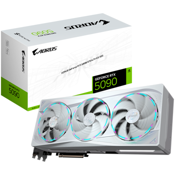 GIGABYTE Video Card NVIDIA GeForce RTX 5090 STEALTH ICE 32G (32GB GDDR7/512bit, PCI-E 5.0, Recommended PSU 1000W, 3xDP, 1xHDMI) ATX, GV-N5090AORUSST ICE-32GD
