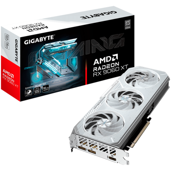 GIGABYTE Video Card Radeon RX 9060 XT GAMING OC ICE 16G (16GB GDDR6/128bit, PCI-E 5.0, 1x 8Pin Power connector, Recommended PSU 450W, 2xDP, 1x HDMI, Retail), GV-R906XGAMINGOCICE-16GD